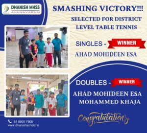 Victory in Table Tennis - Dhanish School