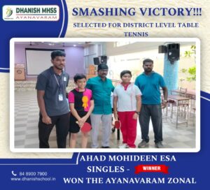 Victory in Table Tennis - Dhanish School