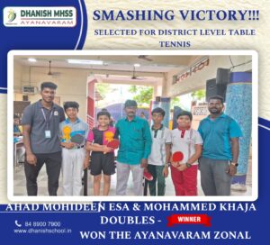 Victory in Table Tennis - Dhanish School